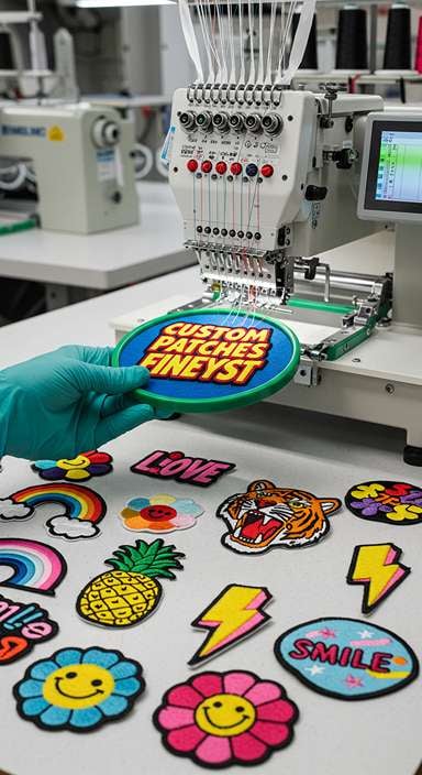 Patch manufacturing machine mobile view - embroidery equipment for custom patches