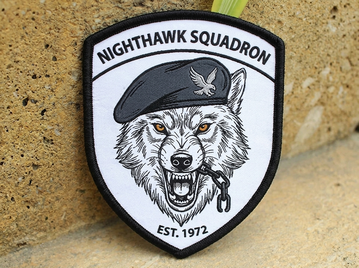 Custom embroidered logo patch for corporate uniform program
