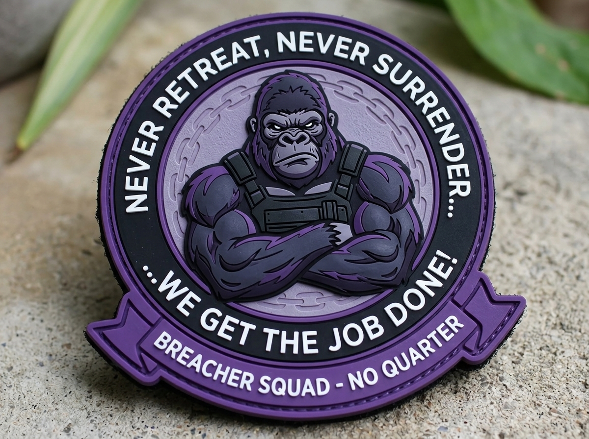 Custom embroidered motorcycle club back patch in bold colors